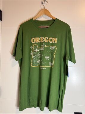 Columbia Green Oregon Map Short Sleeve Tee